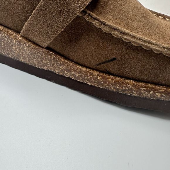 CUSHIONAIRE Women's Genuine Leather Cork Footbed Clog with +Comfort 9 WIDE BROWN - Picture 8 of 8